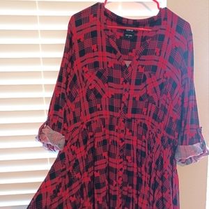 Mickey plaid shirt dress